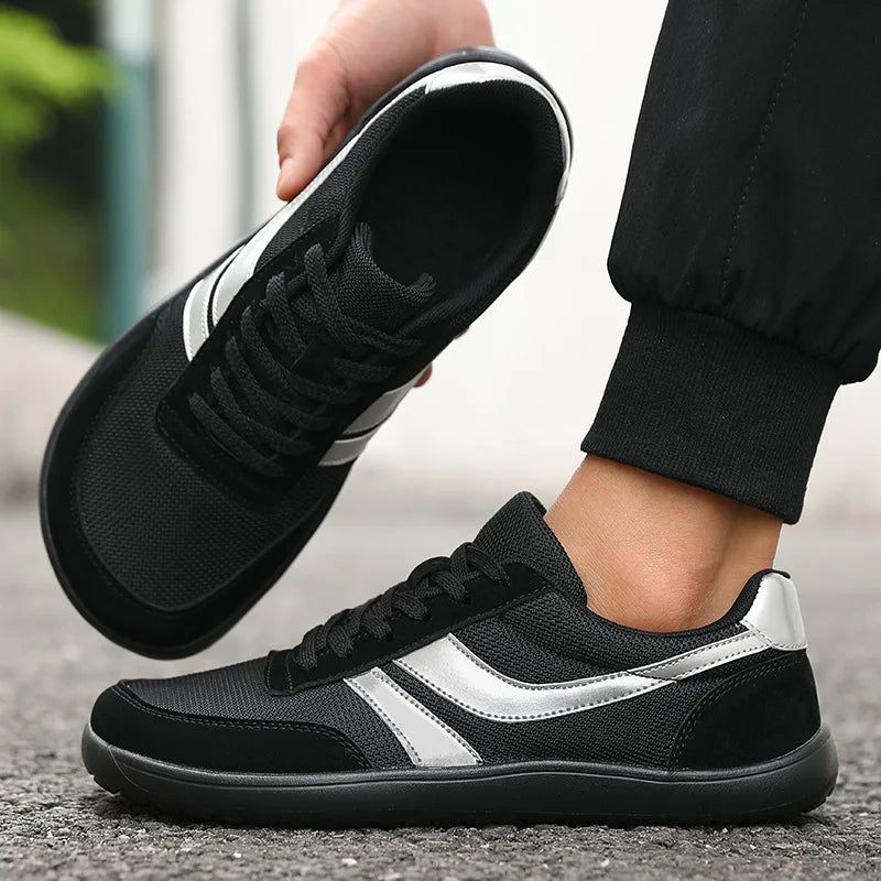 Zapatillas de hombre de puntera ancha, de moda, con suela blanda y horma ancha, calzado informal para exterior, unisex, de malla, tipo «barefoot», tenis de hombre