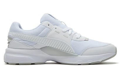 Chaussures de sport décontractées basses, légères et durables, à lacets, bout rond, en tissu Puma Future Runner, blanches et grises, 372611-01