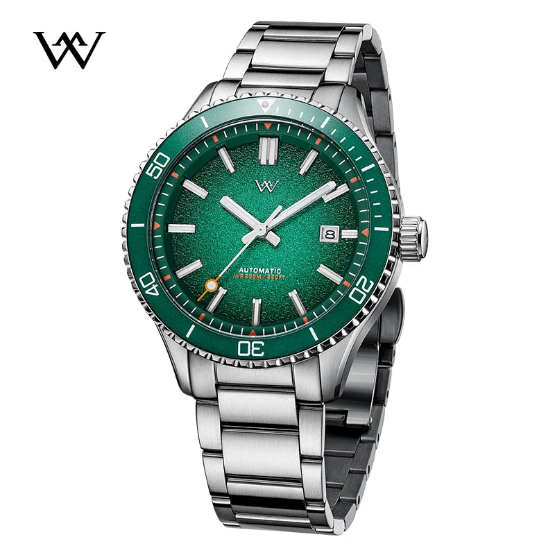 WM Watch Automatic Mechanical Dive Watch Man MIYOTA 8215 Waterproof Stainless Steel Sapphire Welly Merck Diving Watches WM046