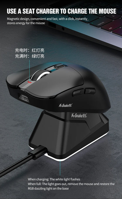 K-Snake X11 Bluetooth wireless mouse three-mode e-sports PAW3311 laptop desktop office game RGB magnetic charging