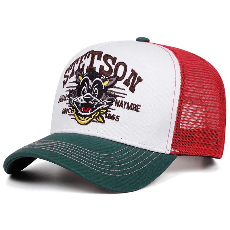 2025 Cartoon New Baseball Hat STETSON Cartoon Cat Truck Hat Street Hip Hop Hat Daily Leisure Sports Sunshade Breathable Mesh Hat