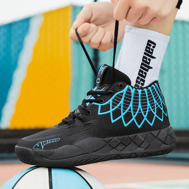 Mládežnické basketbalové boty pro skutečný boj, outdoorové, pohodlné, s odpružením, odolné proti opotřebení, módní, prodyšné