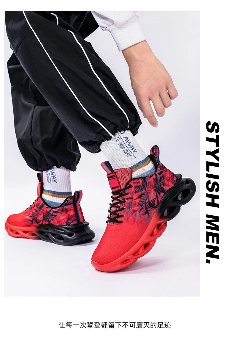Men Running Shoes Breathable Mesh Sports Shoes Cushion Casual Sneakers Lightweight Comfortable Tennis Shoes Athletic Footwear