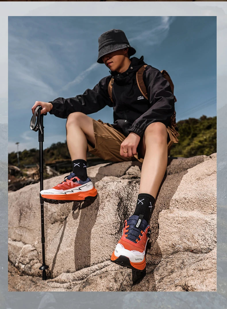 Chaussures de randonnée respirantes pour homme — Boucle rotative, semelle antidérapante