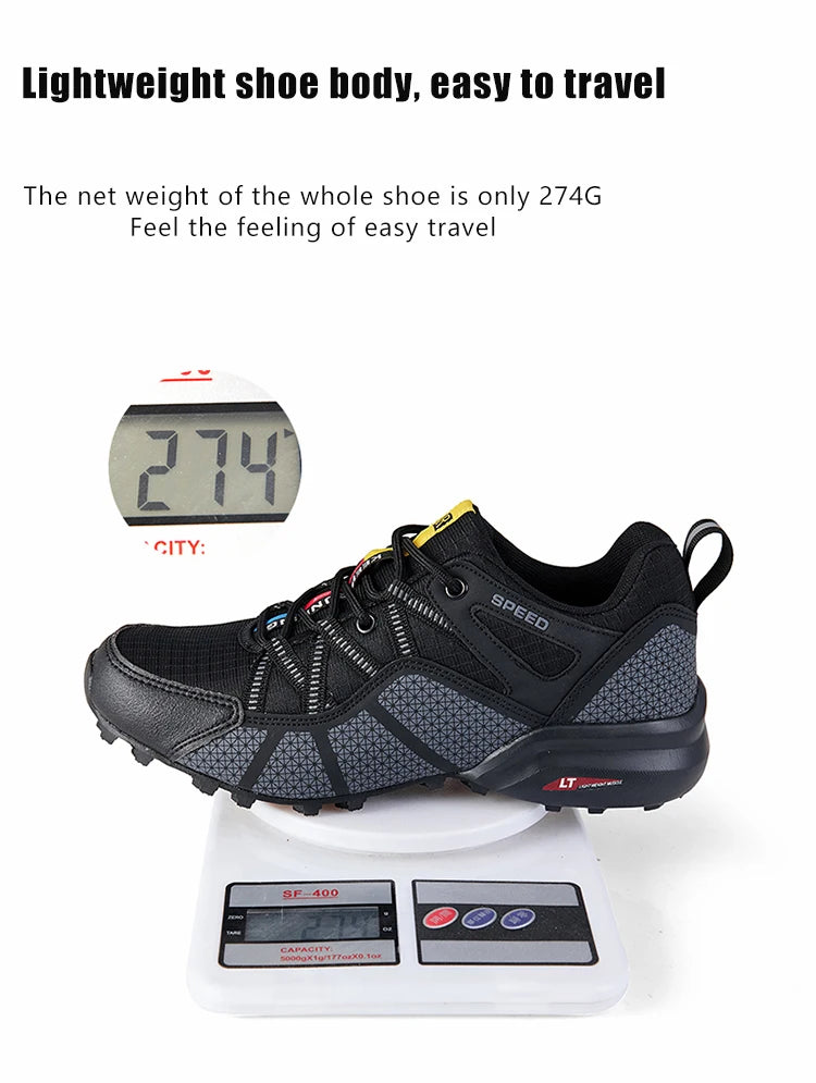 Scarpe da trekking da uomo all-terrain, scarpe sportive outdoor in mesh traspirante, antiscivolo e resistenti all’usura, scarpe da trekking e ciclismo outdoor