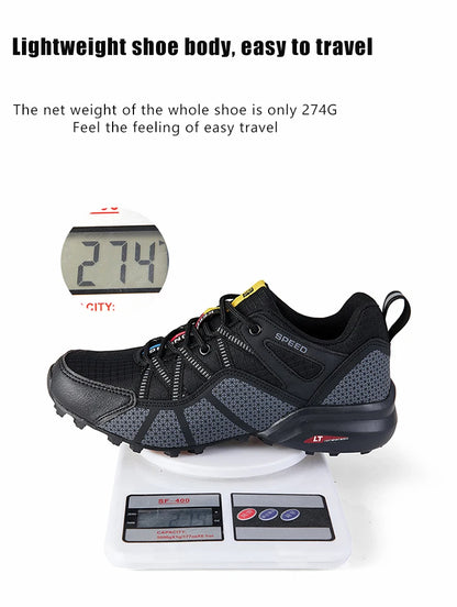 Scarpe da trekking da uomo all-terrain, scarpe sportive outdoor in mesh traspirante, antiscivolo e resistenti all’usura, scarpe da trekking e ciclismo outdoor