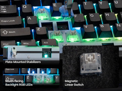 EPOMAKER HE80 75% US-QWERTY-Layout Hot-Swap Creamy Gasket kabelgebundene magnetische mechanische Tastatur mit Hall-Effekt, DKS SOCD für PC/Mac
