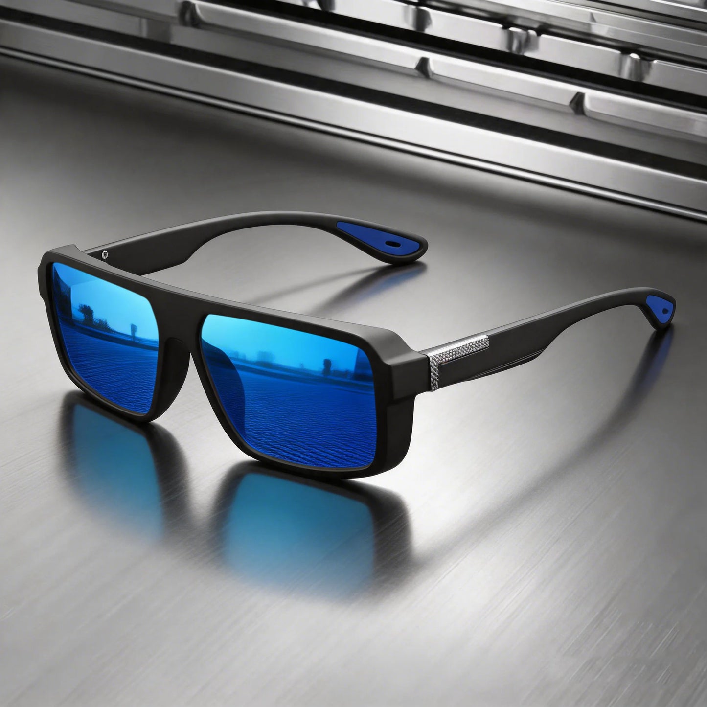 Classic Retro Punk Polarized Square Sunglasses - UV400 Unisex for Daily Casual, Outdoor Sports, Fishing & Driving