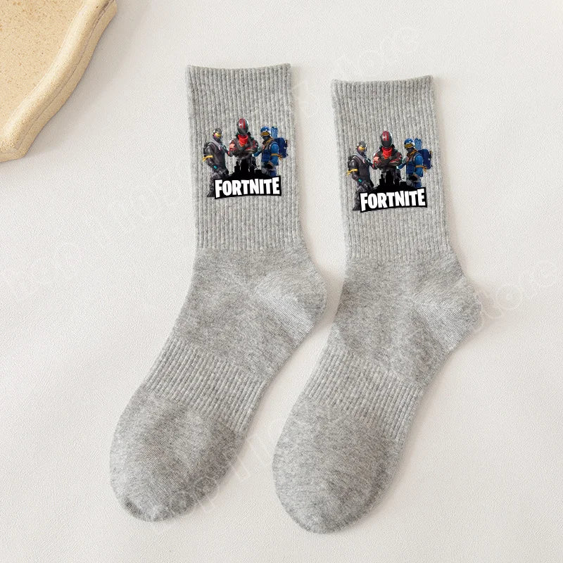Fortnite Socks Cartoon Game Character Long Socks for Kids and Students in Spring and Autumn Solid Color Cotton Socks Birthday Gifts