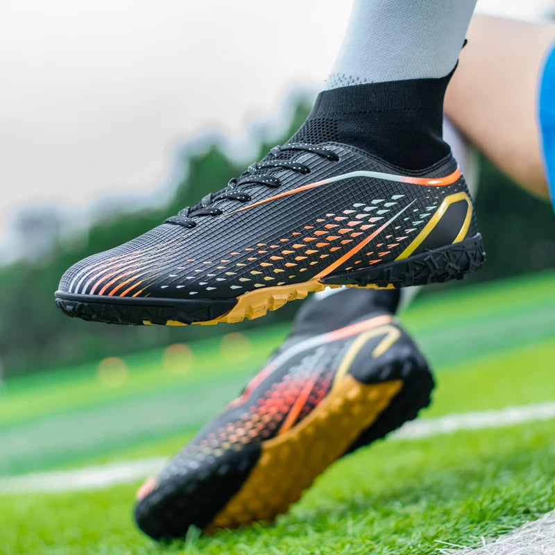 Herren-Fußballschuhe Herren-Rasen-Fußballschuhe, atmungsaktiv, weich, Outdoor-Fußballschuhe, Stollen, lange Spikes, bequeme Trainings- und Sportschuhe für Herren