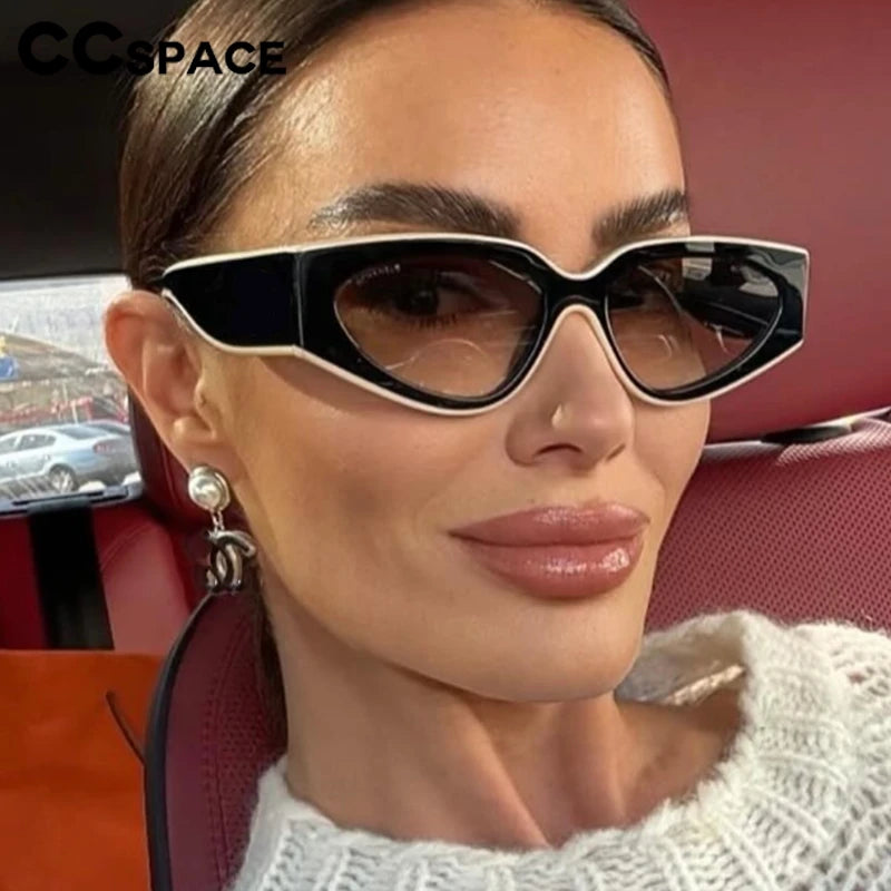 Vintage Oval Sunglasses Women Luxury Brand Designer Cat Eye Sun Glasses Retro Black White Glasses Ladies Goggle UV400 Eyewear