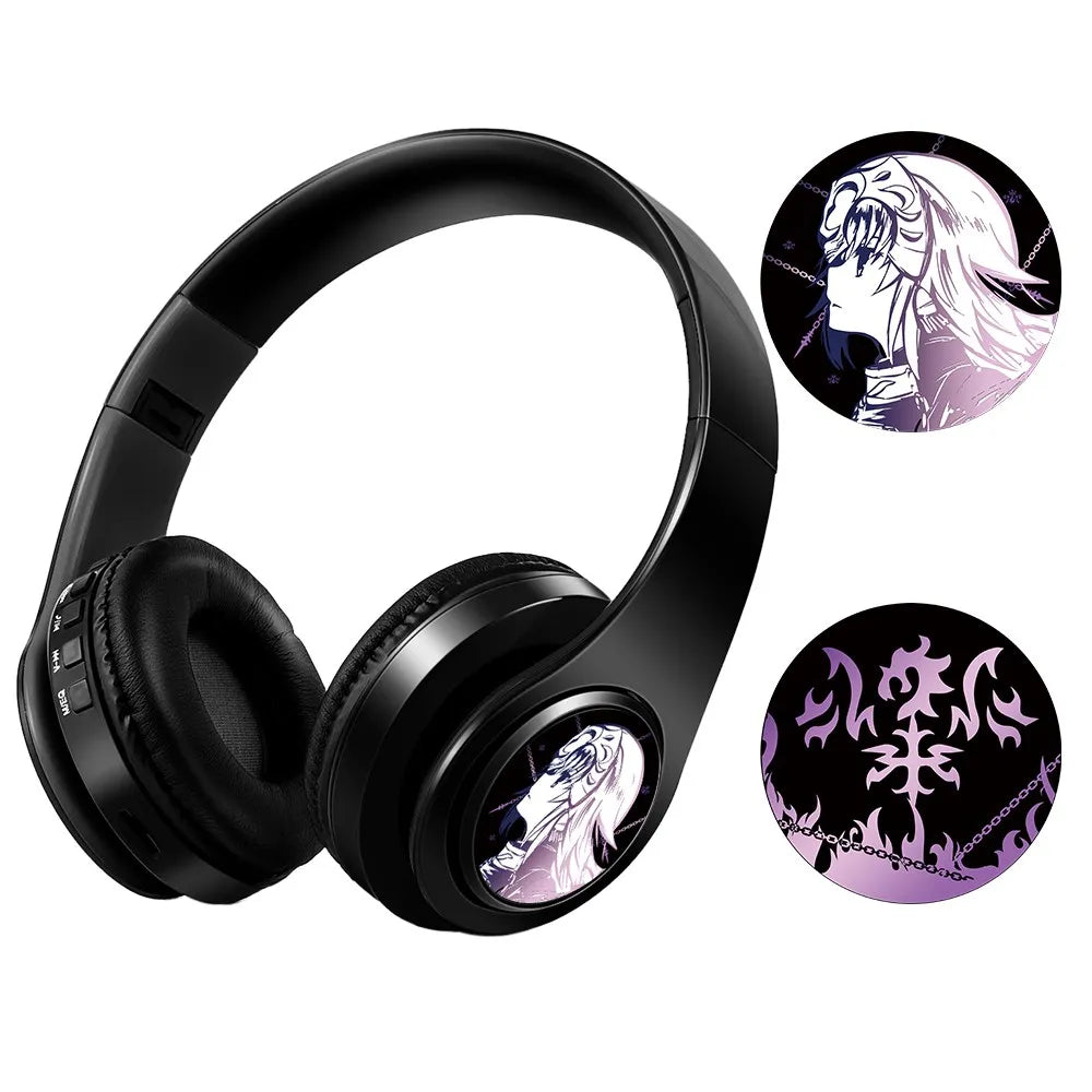Cuffie anime over-ear Miku Nakano Sanjiu Bluetooth 5.0 – Headset gaming stereo wireless con bassi profondi, microfono e supporto per scheda TF