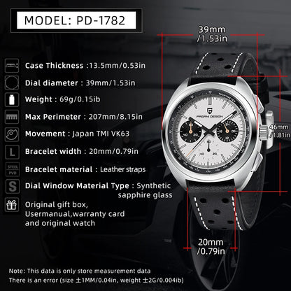 2026Pagani design watch luxury men's quartz watch speed men's chronograph top brand all-steel sapphire diving relógios masculino
