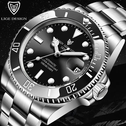 Orologi da polso meccanici da uomo LIGE, orologi da lavoro, orologi da uomo impermeabili, orologi sportivi automatici da uomo, Relogios Masculino