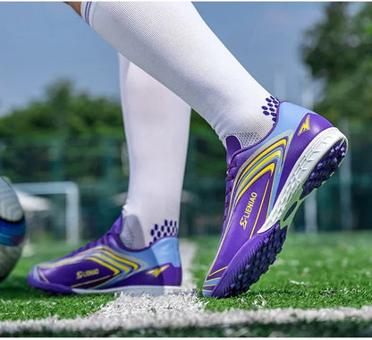 Nouvelles chaussures de football pour hommes, baskets de haute qualité, crampons de futsal pour gazon, chaussures de football d'intérieur très vendues, chaussures d'entraînement antidérapantes pour l'extérieur
