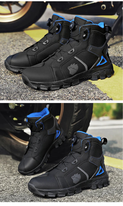 Bottes de moto professionnelles pour hommes, chaussures de course tout-terrain, équipement de moto urbaine, en cuir microfibre ultra-fin