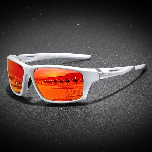 New Polarized Sports Sunglasses for Men, High-Quality TAC Lens Frame, Full Rim, UV Protection, Alloy Decorative, for Climbing