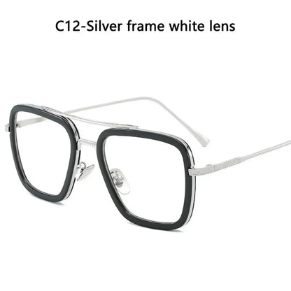 Sun Glasses Fashion Square frame Tony Stark Style Women Sunglasses Men Square Brand Design Sun Glasses Oculos Retro Male Iron
