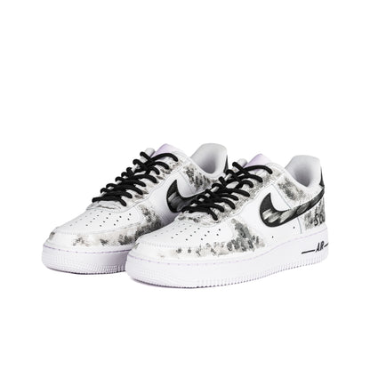 Nike Air Force 1 Cushioning Abrasion Resistant Cushioning, Wear Resistant Low top Skateboard Shoes Women's White Gray