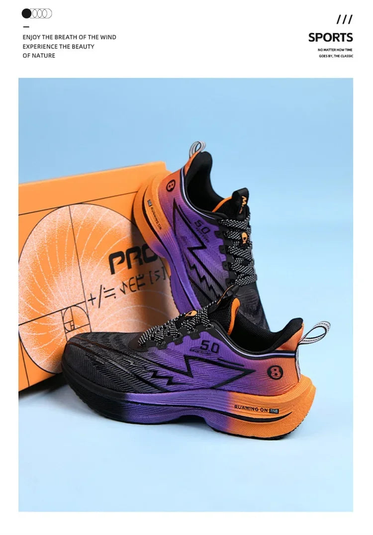 Heren hardloopschoenen met koolstofplaat, zacht gedempte, schokabsorberende sportschoenen, unisex sneakers, lichte antislip trainingsschoenen