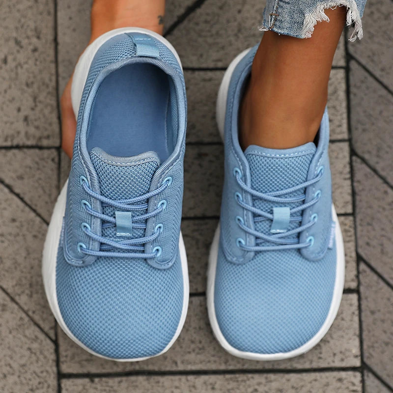 Platform Women Running Shoes Breathable Comfortable Outdoor Camping Running Shoes Minimalist Wide Last Soft Sole Tennis Sneakers
