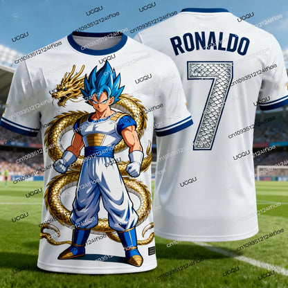 Dragon Ball Z Special Edition Ronaldo No. 7 Football Jersey T-shirt Fan Special Jersey Set KidsVegeta Football Training Uniform