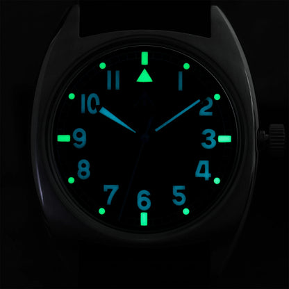 Relógio Militado ML17 Miyota Super 2035/ GL12 com movimento de quartzo, Luminova C3 e BGW9, 100m à prova de água, em aço inoxidável