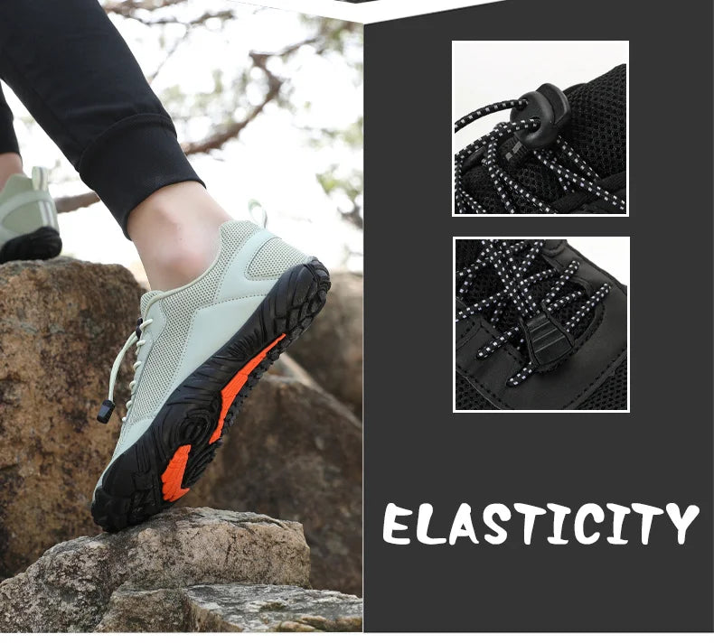 Męskie buty turystyczne typu „barefoot” – oddychające buty sportowe do aktywności na świeżym powietrzu, buty wspinaczkowe, buty trekkingowe, antypoślizgowe, wygodne, męskie buty codzienne do biegania