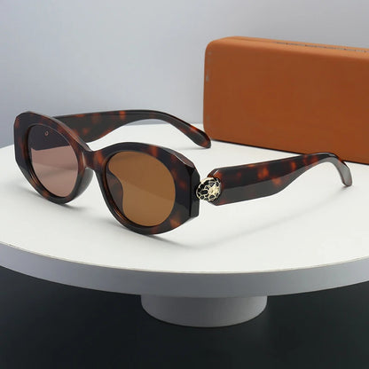2026 New Oval-Shaped Sunglasses with a European and American Style, Featuring a Unique Metal Snake Head Design, Cross-Border Fashion Versatile Sunglasses for Women with a High-End Feel