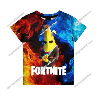 Anime Fortnite T-Shirts Girl Clothing T Shirt Boys White Cartoon Tees Baby Summer Shirts Cute Printed Tops Costume