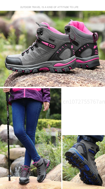Couples Outdoor Hiking Shoes Comfortable Wear-Resistant Camping Climbing Mountain Shoes Breathable Sports Shoes Camping Boots