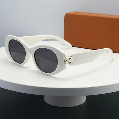 2026 New Oval-Shaped Sunglasses with a European and American Style, Featuring a Unique Metal Snake Head Design, Cross-Border Fashion Versatile Sunglasses for Women with a High-End Feel