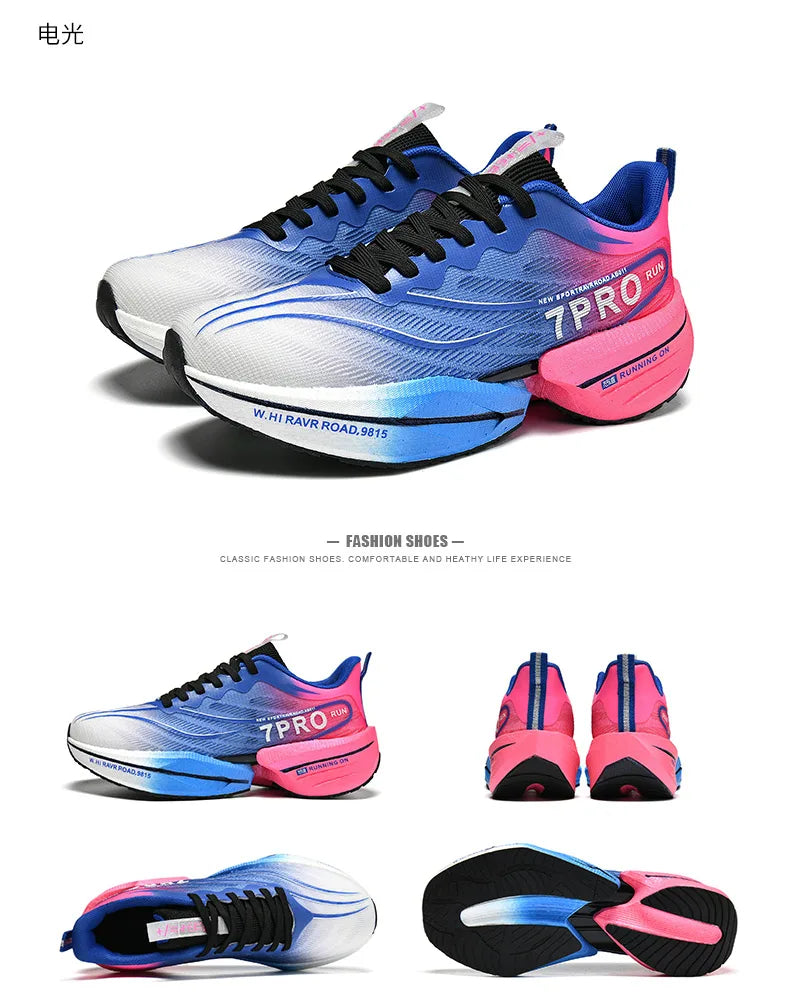 NEW Sports Running Shoes Men Marathon Breathable Comfortable Women Athletic Training Outdoor Sneakers Air Cushion Carbon Plate