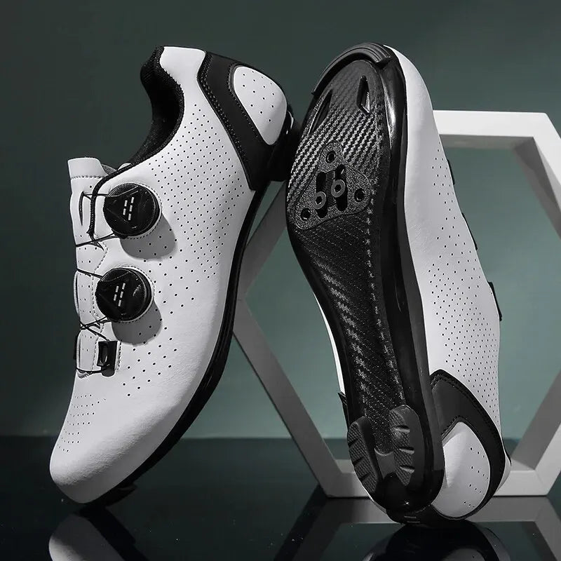 Buty rowerowe MTB dla mężczyzn, sportowe buty do jazdy po bezdrożach i szosie, płaskie buty do szybkiej jazdy na rowerze, obuwie do rowerów górskich z blokami SPD