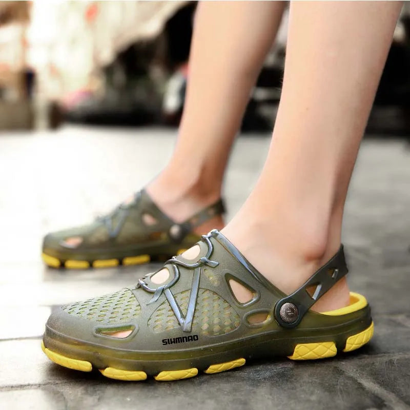 Men's Summer Outdoor Fishing Shoes, Anti Slip Lightweight Casual Beach Sandals, Durable Thick Soled Shoes for Home Use