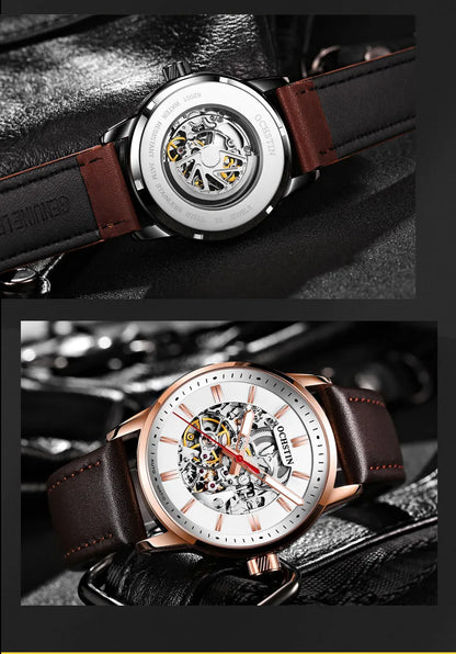 OCHSTIN Automatikuhren für Herren – Luxus, Royal, Leuchtend, Skelett, wasserdicht, mechanisch, modisch – Herrenuhren als Geschenke für Männer