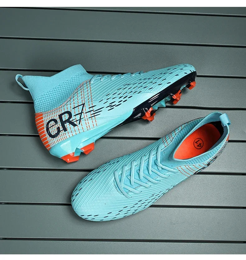 Nouvelles chaussures de football pour hommes, crampons pour terrain en herbe, baskets, chaussures de football de haute qualité, antidérapantes, montantes, pour futsal, matchs en salle, best-seller FG/TF