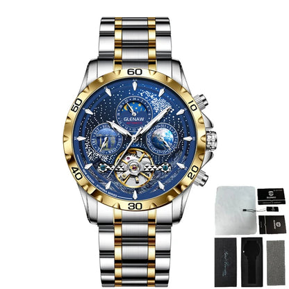 Montre automatique pour homme GLENAW – Montre mécanique étanche, design de luxe, style élégant et professionnel