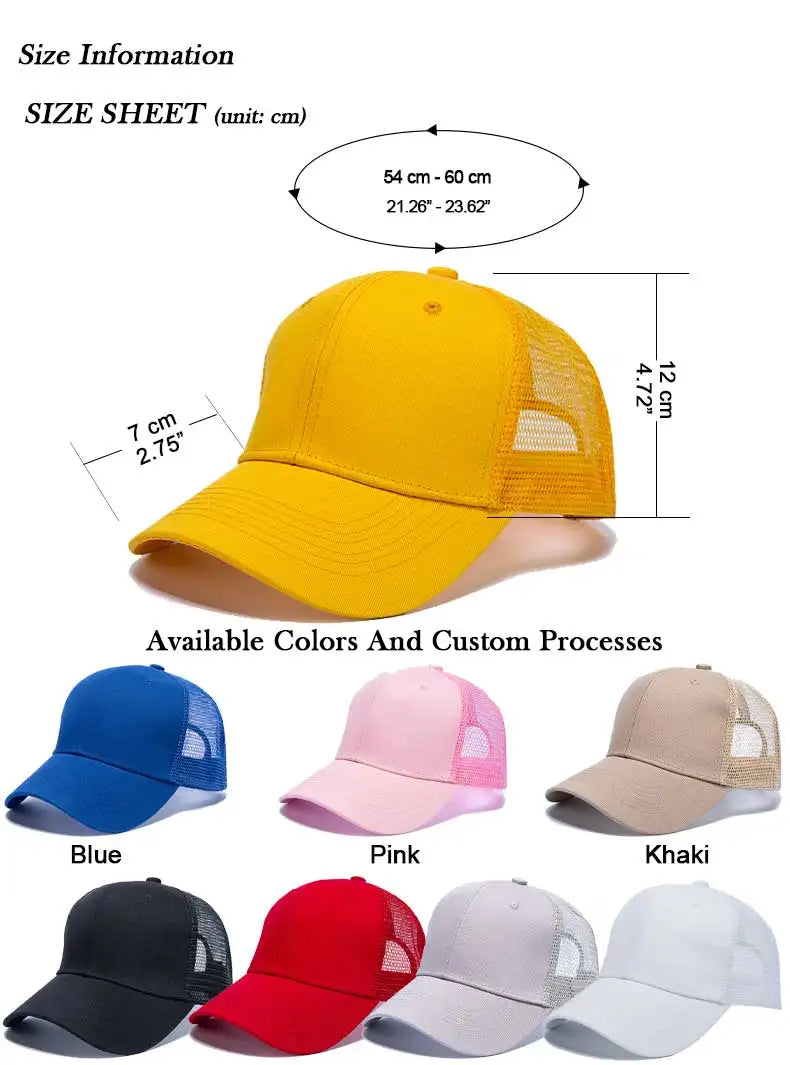 Baseballcaps für Großhandel, lässige Caps für Herren, Mesh-Hüte für Damen, Unisex-Hüte, Hut mit individuellem Logo, bestickte Hüte