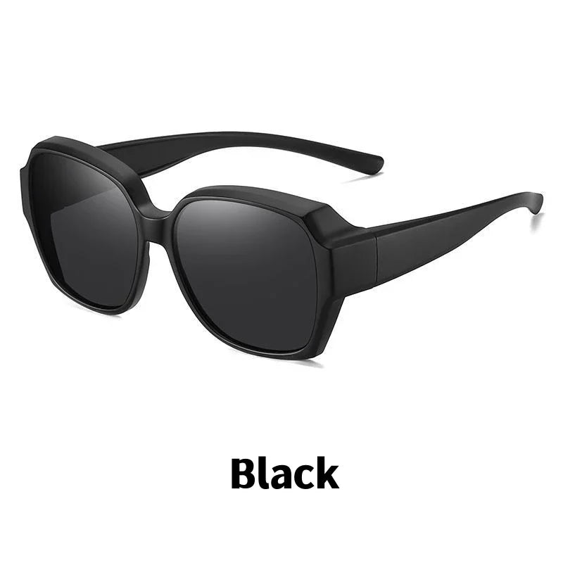 Fashion Round Polarized Sunglasses Cover Over Myopia Prescription Glasses Portable Men Women Vintage Fishing Driving Eyewear
