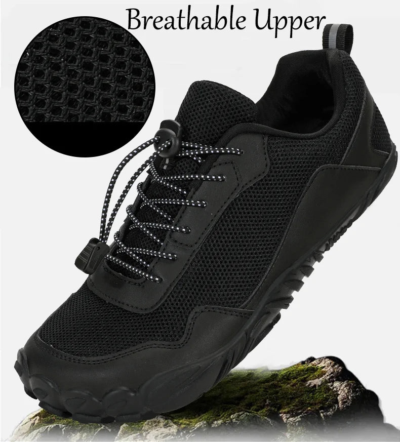 Męskie buty turystyczne typu „barefoot” – oddychające buty sportowe do aktywności na świeżym powietrzu, buty wspinaczkowe, buty trekkingowe, antypoślizgowe, wygodne, męskie buty codzienne do biegania