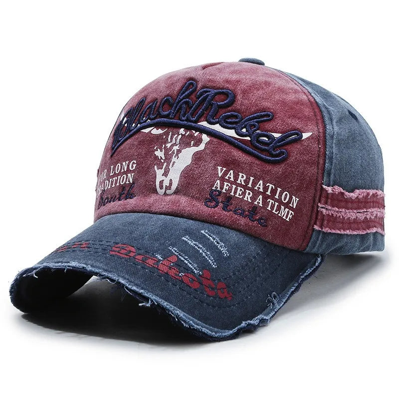 Neue coole Herren-Baseballcap aus gewaschener Baumwolle im Retro-Stil für alle Jahreszeiten – Outdoor-Sportkappe für Herren als Accessoire