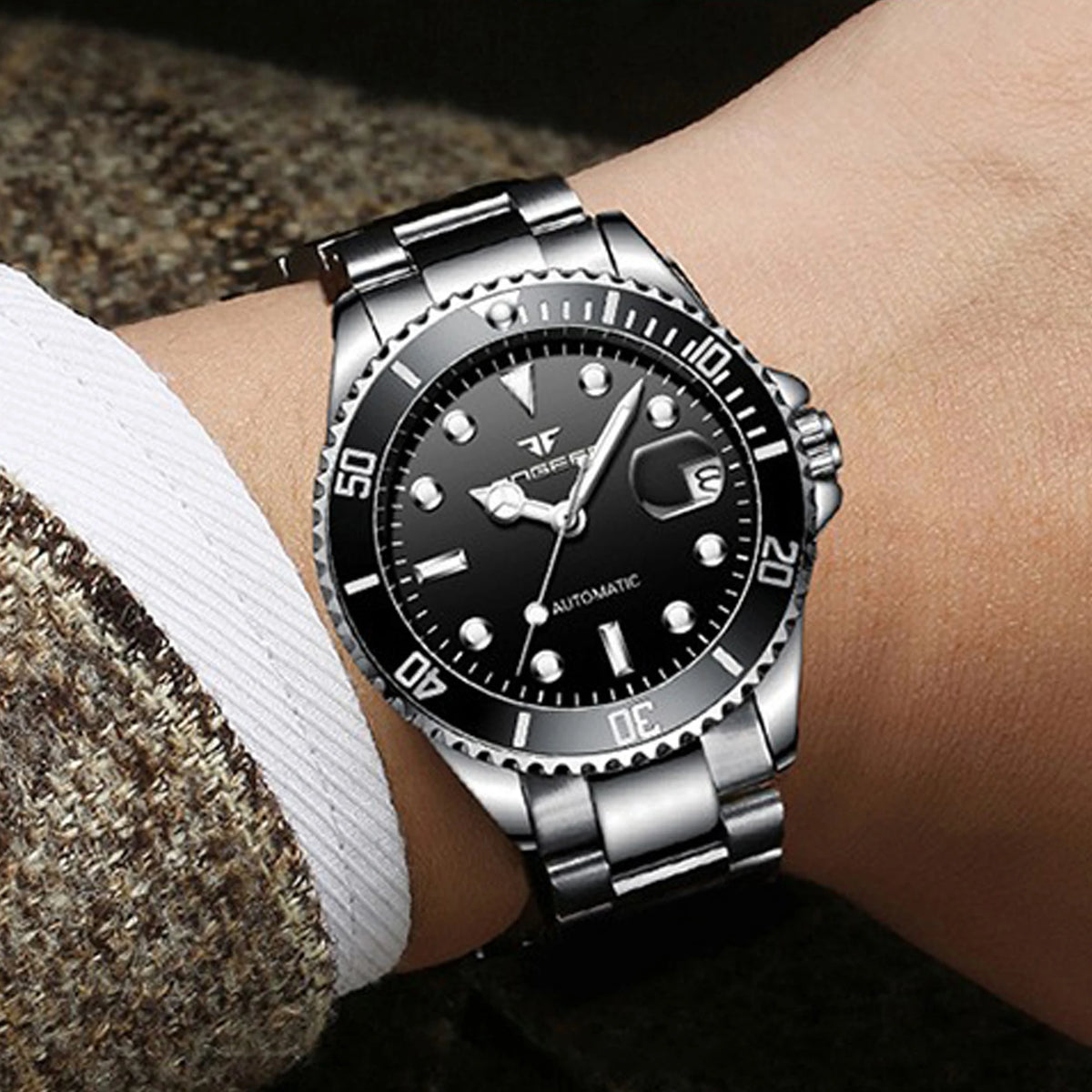 Mechanické náramkové hodinky BINBOND pro muže, luxusní, s luminiscenčními ručičkami, vodotěsné, s automatickým nátahem, s tourbillonem, skeletové