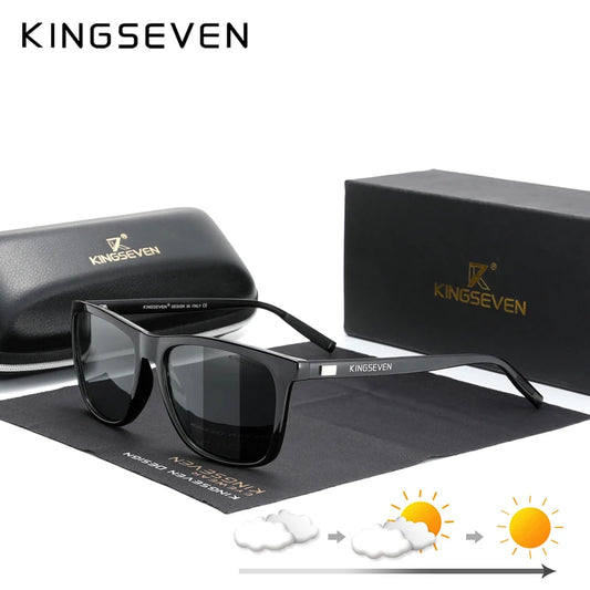 KINGSEVEN Brand Aluminum Frame Sunglasses Men Polarized Mirror  Photochromic  Sun glasses Women's Glasses Accessories Outdoors