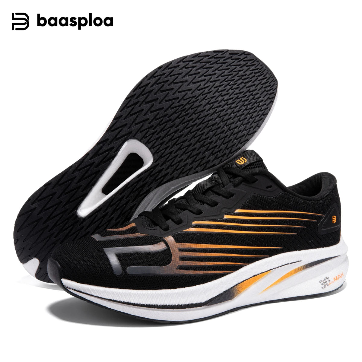 Baasploa Men Professional Running Shoes Lightweight Breathable Jogging Sports Shoes Female Carbon Plate Anti-slip Sneakers