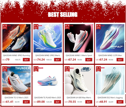 QIAODAN WIND 3TR Men's Marathon Running Shoes 2026 Thick Sole Cushioning Sport Shoes Male Gym Lightweight Sneakers QDB023252297
