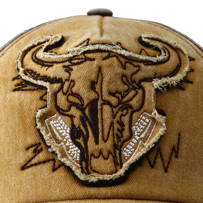 2026 New Hip Hop Vintage Washed Denim Baseball Cap Casquette Homme Bull Head Embroidery Y2k Snapback Dad Hats for Women Men