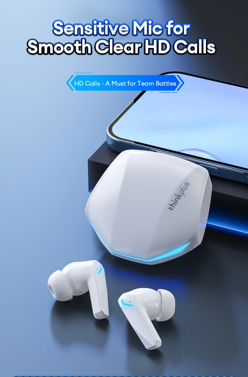 Lenovo GM2 Pro TWS Wireless Gaming Earbuds Bluetooth 5.3 – ENC Noise Cancelling Sport Earphones with Mic, Dual Mode Music & Gaming Headset