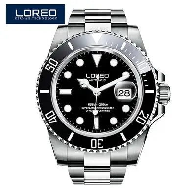 LOREO Original Men's Business Watch 20ATM Waterproof Wristwatch Top Brand Casual Sport Seagull Automatic Mechanical Watch Men