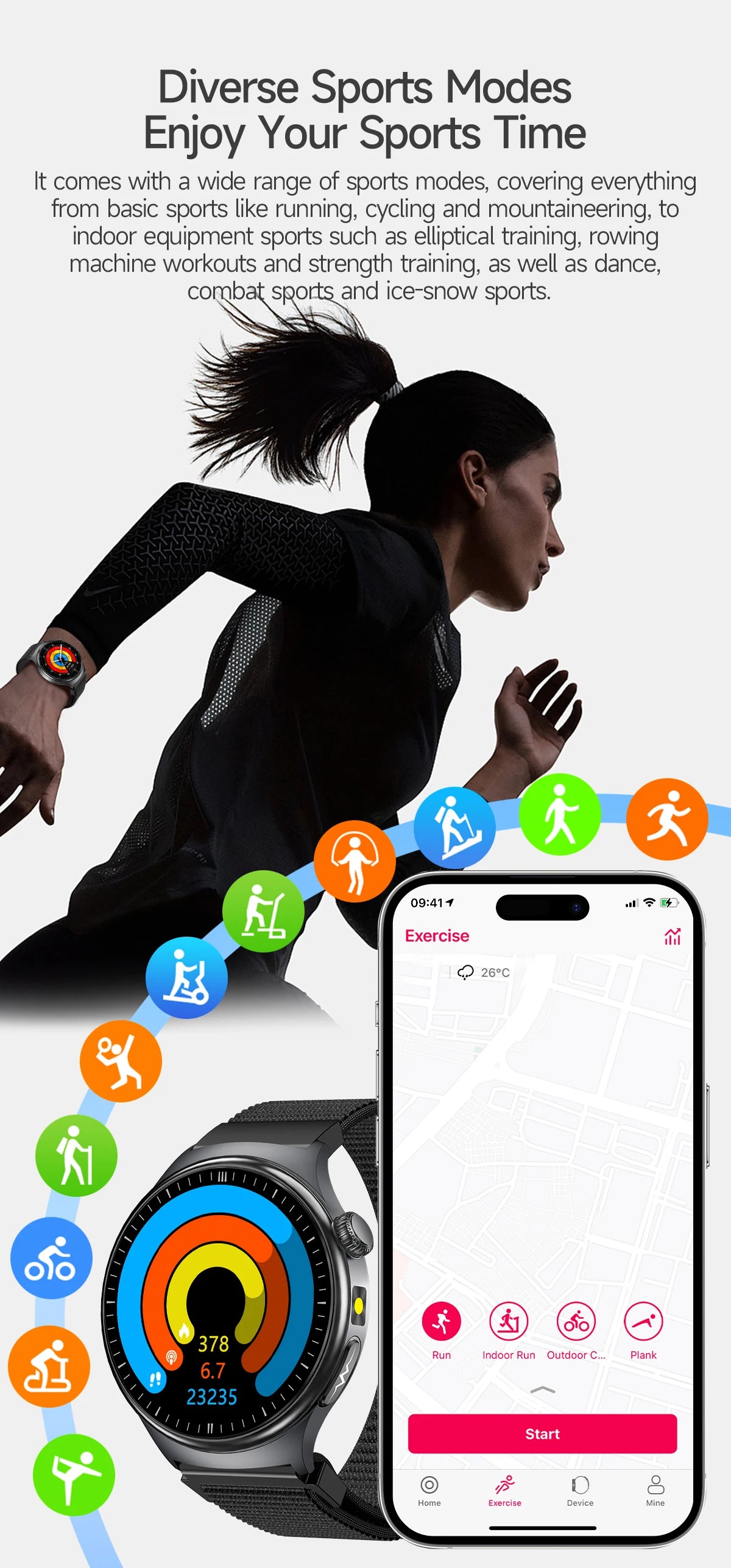 2026 AI Health Smartwatch ECG + PPG, Blood Pressure, Uric Acid & Body Fat Monitoring, AMOLED Display & Bluetooth Calling